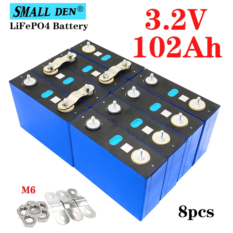 8pcs 3.2V 102Ah LiFePO4 battery pack Lithium iron phospha DIY 12V 24V 304A 3C Motorcycle Electric Car Solar Inverter batteries
8pcs 3.2V 102Ah LiFePO4 battery pack Lithium iron phospha DIY 12V 24V 304A 3C Motorcycle Electric Car Solar Inverter batteries