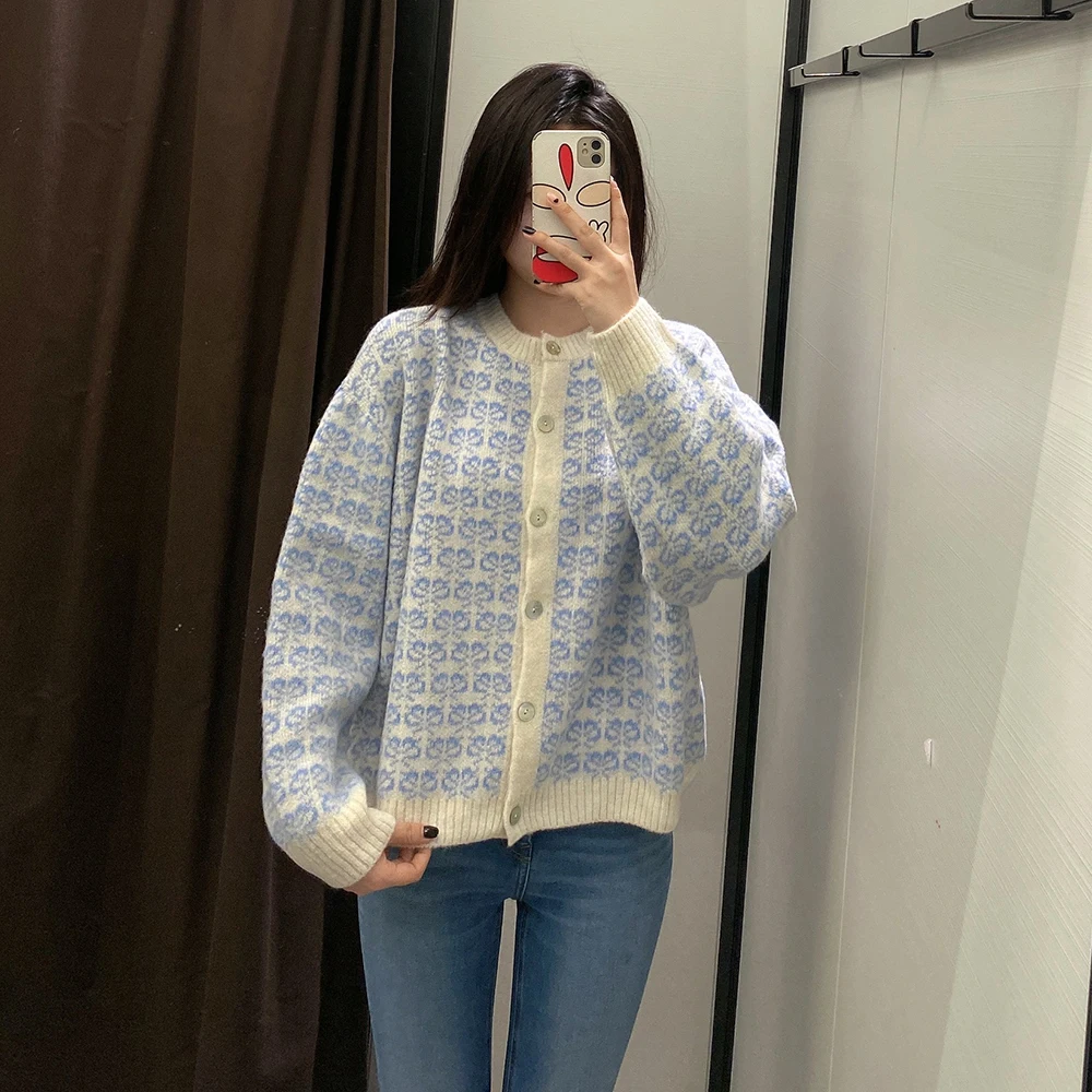 PB&ZA Women Clothing Knitted Cardigans Sweet Print Sweater Coat Casual Loose Knitwear O-Neck Streetwear Female Jacket 1822118
PB&ZA Women Clothing Knitted Cardigans Sweet Print Sweater Coat Casual Loose Knitwear O-Neck Streetwear Female Jacket 1822118
