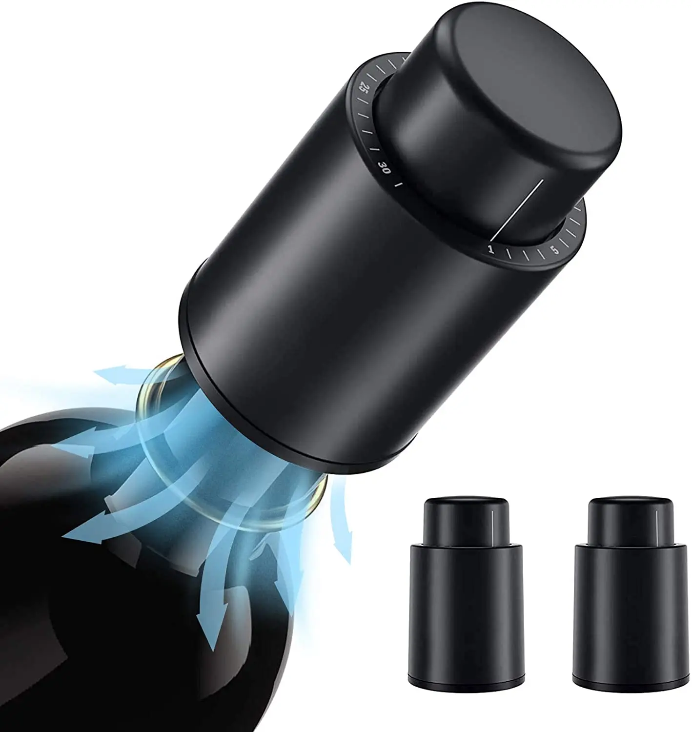 

Black ABS Vacuum Wine Bottle Stopper Sealed Storage Vacuum Memory Wine Stopper Push Style Bar Tools Barware Wine Cork