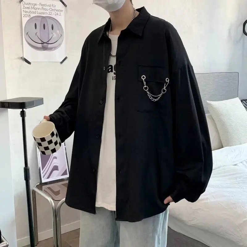 Oversized Mens Shirts Streetwear Long Sleeve Harajuku Chain Design Blouses
Oversized Mens Shirts Streetwear Long Sleeve Harajuku Chain Design Blouses