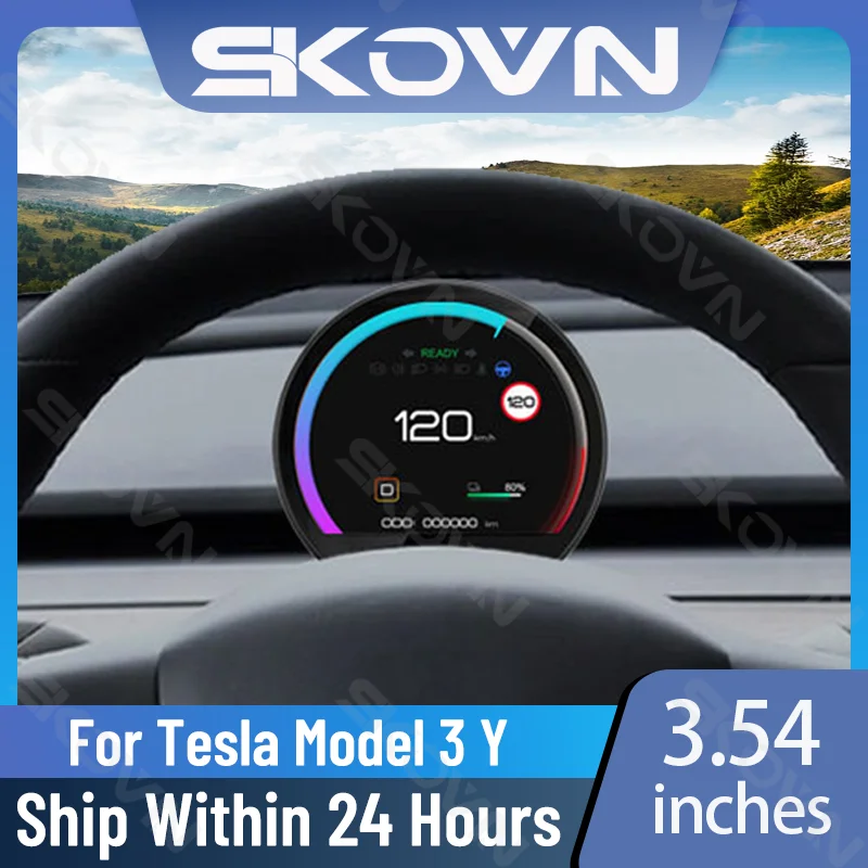 New 3.54 Inches Model 3 Y HUD LCD Dashboard Digital Smart Gauge Linux system Speedometer for Tesla Modification Car Accessories
New 3.54 Inches Model 3 Y HUD LCD Dashboard Digital Smart Gauge Linux system Speedometer for Tesla Modification Car Accessories