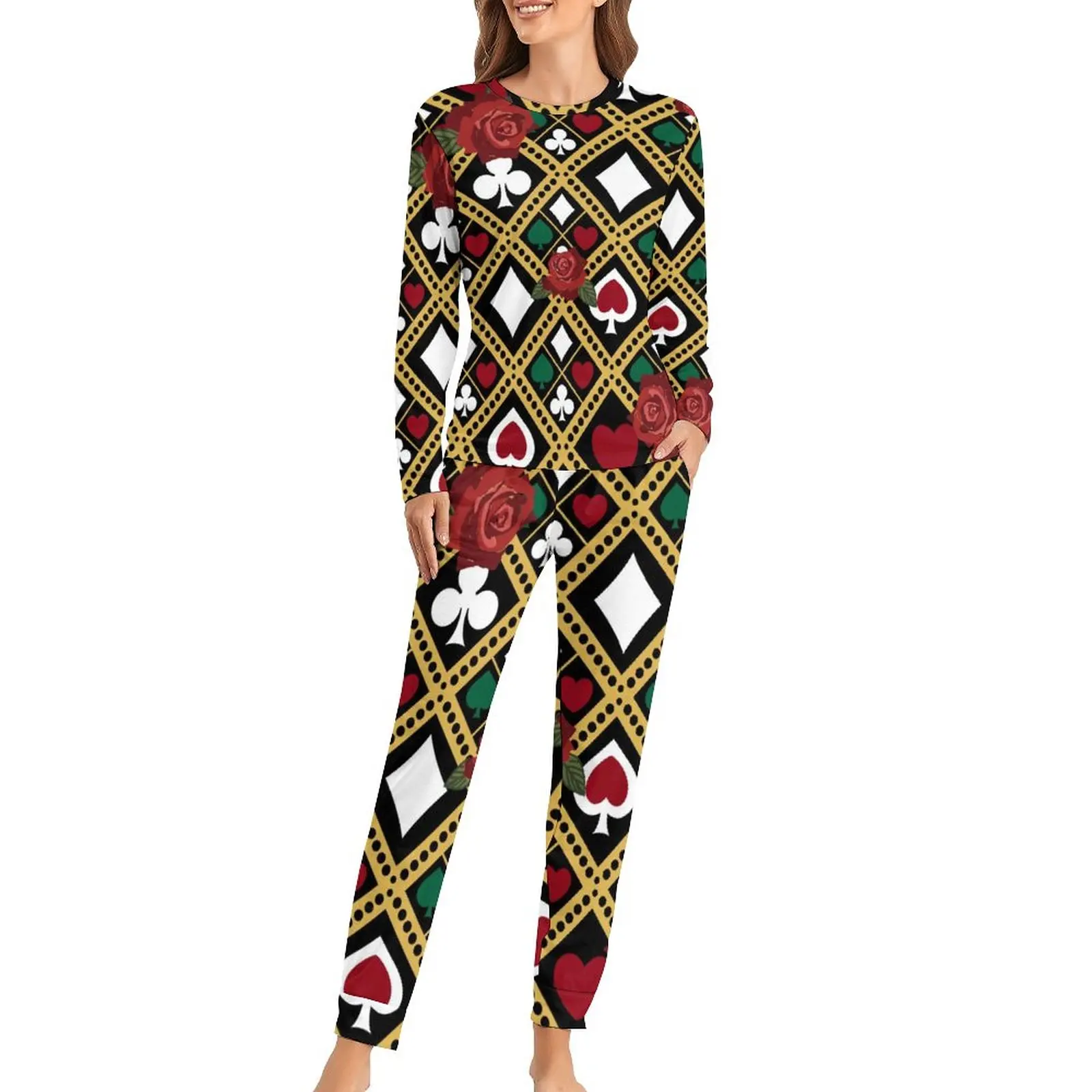 Funny Poker Pajamas Long Sleeve Flower And Heard Print 2 Piece Loose Pajama Sets Women Soft Sleepwear Autumn Oversize Home Suit
Funny Poker Pajamas Long Sleeve Flower And Heard Print 2 Piece Loose Pajama Sets Women Soft Sleepwear Autumn Oversize Home Suit