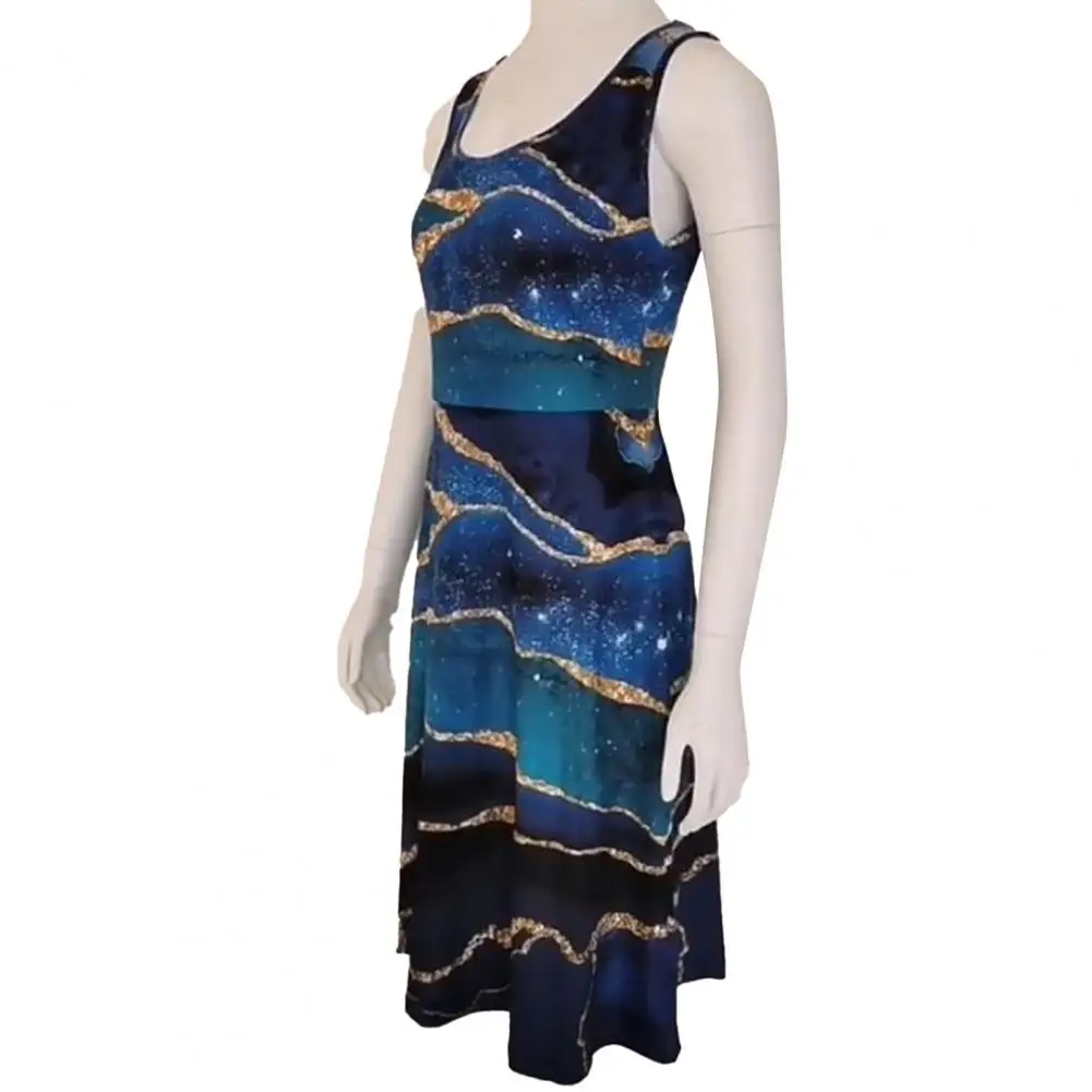 Comfortable Popular Shining Wave Pattern Summer Party Dress Moisture Wicking Mini Dress Round Neck Female Clothing
Comfortable Popular Shining Wave Pattern Summer Party Dress Moisture Wicking Mini Dress Round Neck Female Clothing