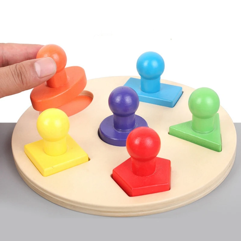 

Доска-пазл Геометрическая деревянная детская развивающая игрушка подходящая для когнитивных игр