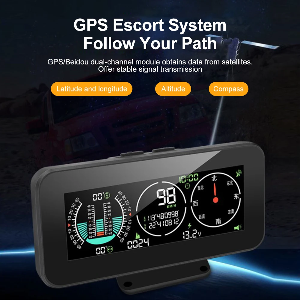 GPS Speedometer Off Road Accessories Car HUD Head Up Display Overspeed Alarm M60 Digital Speed Slope Meter Compass Inclinometer
GPS Speedometer Off Road Accessories Car HUD Head Up Display Overspeed Alarm M60 Digital Speed Slope Meter Compass Inclinometer