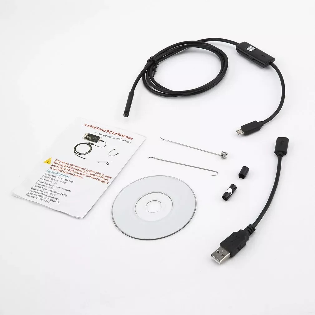 5.5mm Endoscope Camera 720P HD USB Endoscope With 6 LED 1/1.5/2/3.5/5M Soft Cable Waterproof Inspection Borescope For Android PC
5.5mm Endoscope Camera 720P HD USB Endoscope With 6 LED 1/1.5/2/3.5/5M Soft Cable Waterproof Inspection Borescope For Android PC