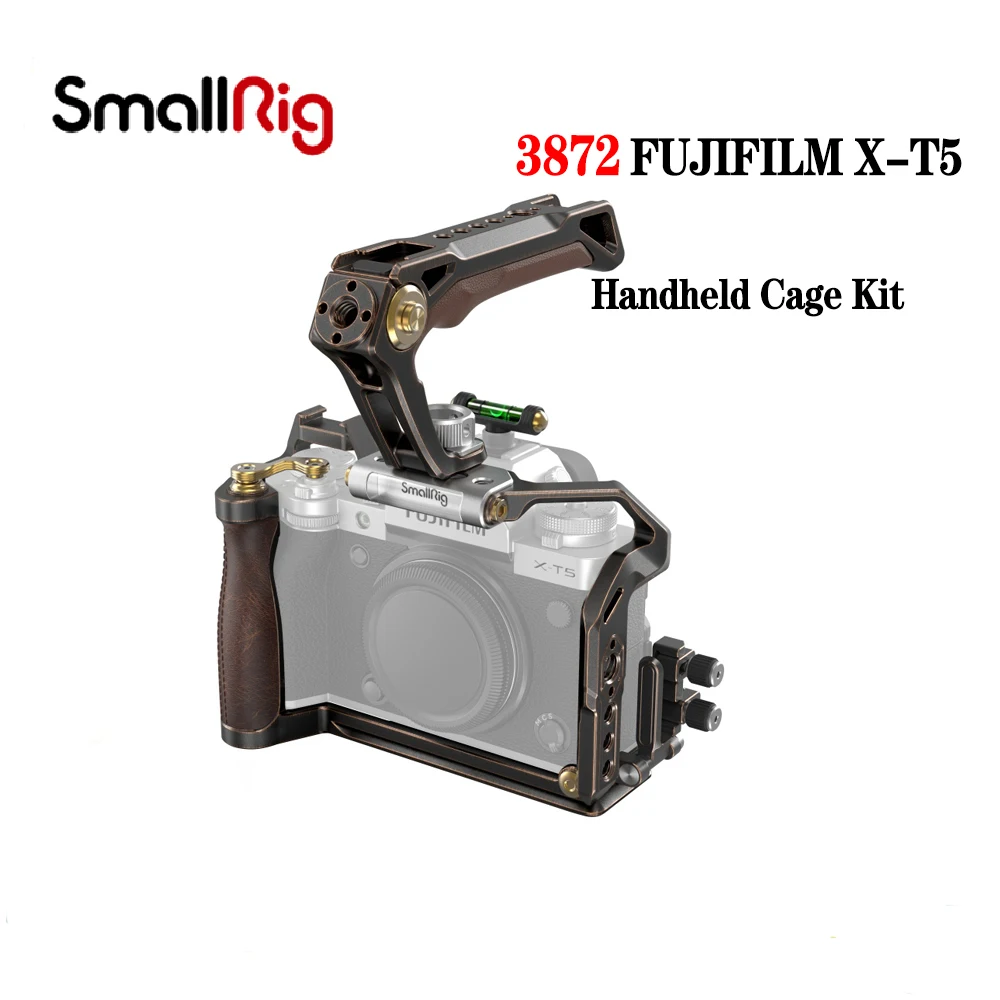 

SmallRig Retro Handheld for FUJIFILM X-T5 Cage Kit with HDMI Cable Clamp and Top Handle, Hot Shoe Cover with a Bubble Level 3872