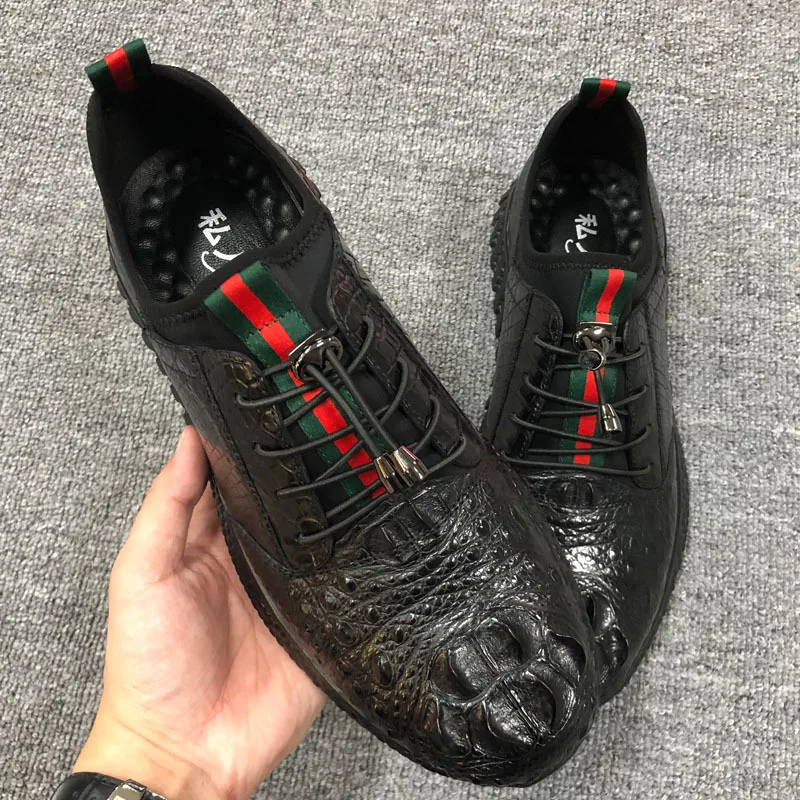 Crocodile Skull Casual Shoes Men's Real Crocodile Backbone Leather Sneakers Fashion Trend Lace Up Men's Shoes
Crocodile Skull Casual Shoes Men's Real Crocodile Backbone Leather Sneakers Fashion Trend Lace Up Men's Shoes