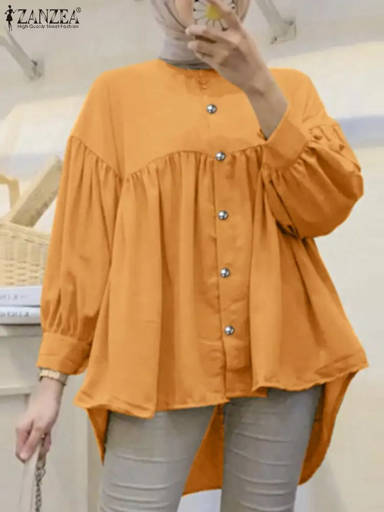 Повседневная однотонная винтажная женская рубашка ZANZEA с длинным рукавом и круглым вырезом, блузка, стильная одежда для весны
Повседневная однотонная винтажная женская рубашка ZANZEA с длинным рукавом и круглым вырезом, блузка, стильная одежда для весны