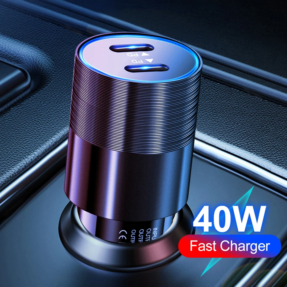 New 40W Car Charger Fast Charging Dual USB-C PD Car Charger Adapter for iPhone 13/12/Pro/Pro Max Galaxy S21/S20 Google Pixel
New 40W Car Charger Fast Charging Dual USB-C PD Car Charger Adapter for iPhone 13/12/Pro/Pro Max Galaxy S21/S20 Google Pixel