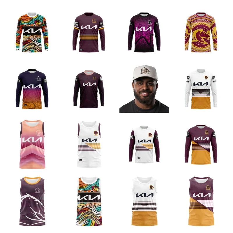 2023 2024 Brisbane Broncos INDIGENOUS Home / Away / Indigenous / Anzac / Heritage / Singlet Hats Rugby Jersey
2023 2024 Brisbane Broncos INDIGENOUS Home / Away / Indigenous / Anzac / Heritage / Singlet Hats Rugby Jersey