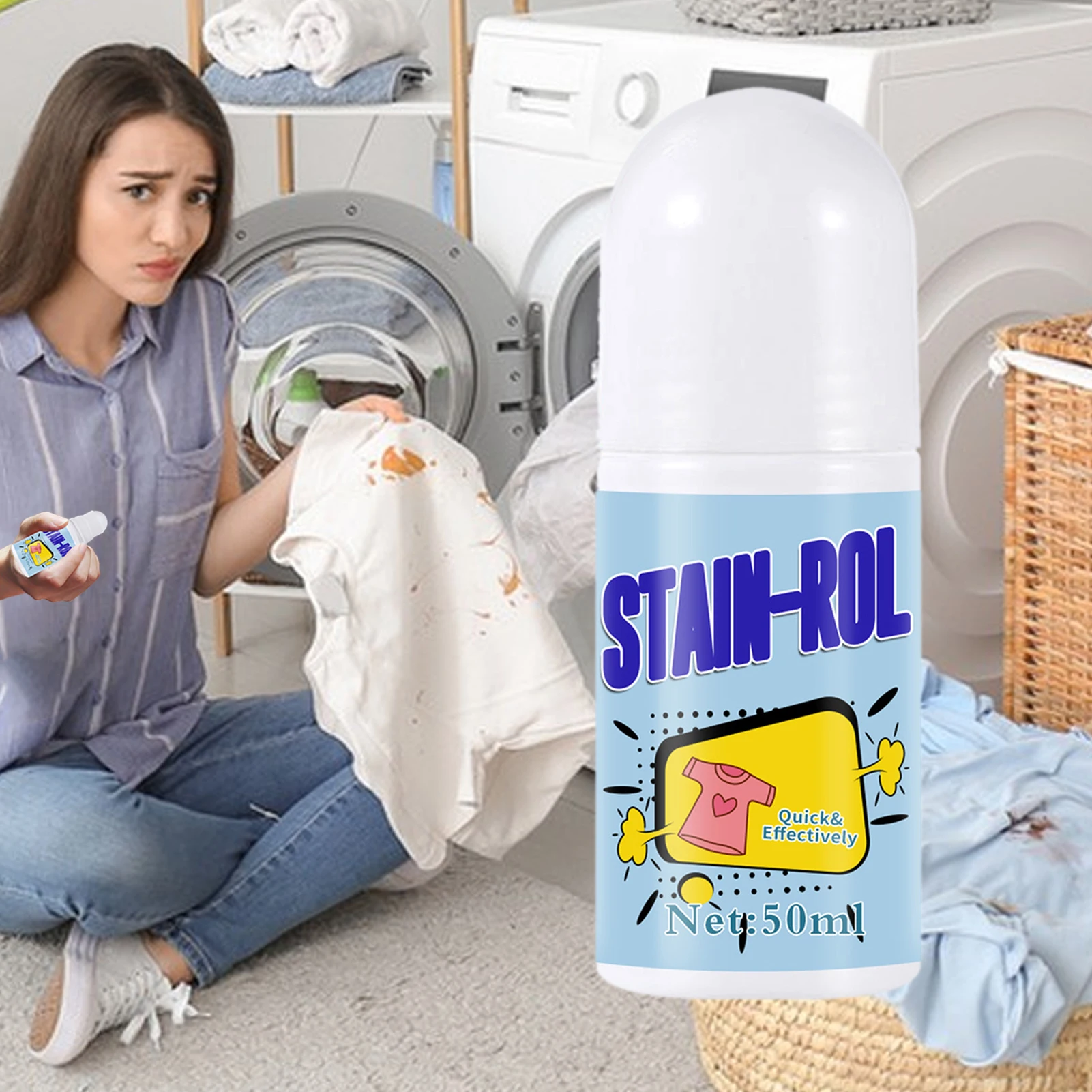 50ml Portable Clothes Stain Removal Ball Decontamination Pen Oil Coffee Stain Removers Wash-Free Cleaning For Household Laundry
50ml Portable Clothes Stain Removal Ball Decontamination Pen Oil Coffee Stain Removers Wash-Free Cleaning For Household Laundry