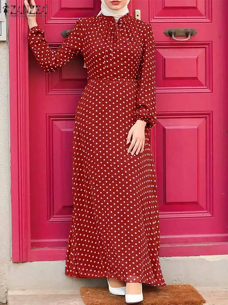 ZANZEA Women Abaya Ramadan Maxi Long Dress Robe Femme Long Sleeve Party Vestido Kaftan Vintage Polka Dot Printed Muslim Sundress
ZANZEA Women Abaya Ramadan Maxi Long Dress Robe Femme Long Sleeve Party Vestido Kaftan Vintage Polka Dot Printed Muslim Sundress