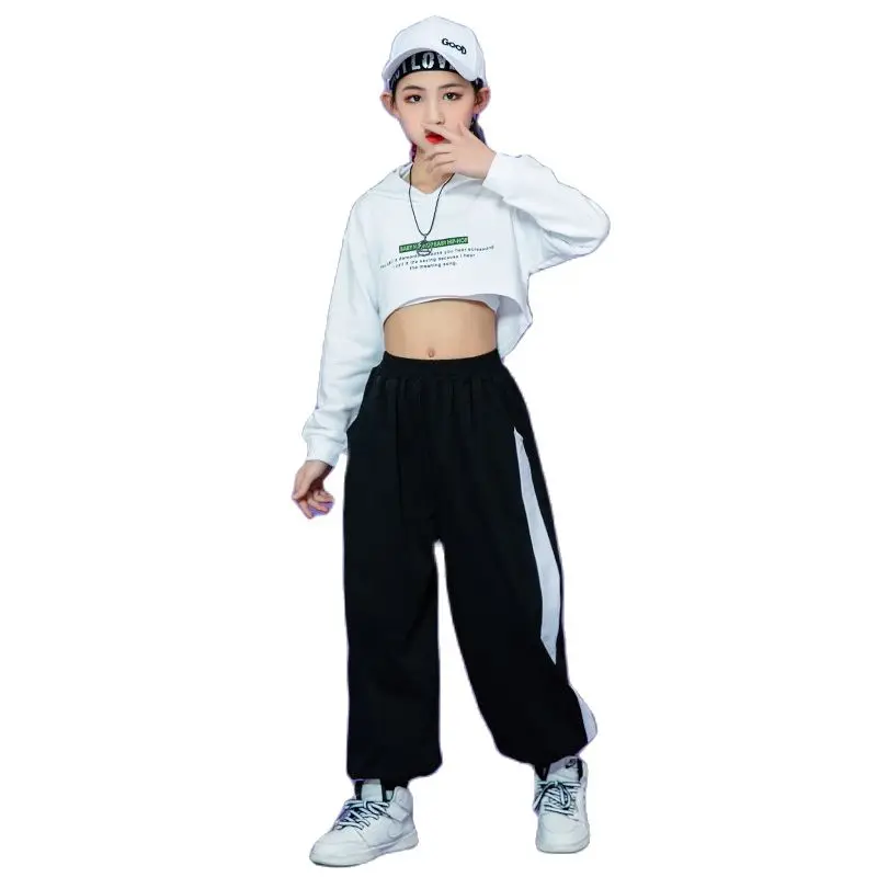 Модные костюмы для девочек в стиле хип-хоп, джазовая модель, толстовка с длинным рукавом + штаны, 2 шт., Детская модель для подиума, 4-14 лет 
Модные костюмы для девочек в стиле хип-хоп, джазовая модель, толстовка с длинным рукавом + штаны, 2 шт., Детская модель для подиума, 4-14 лет