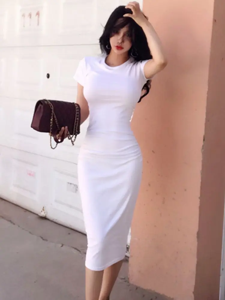 Women Summer One Piece White Midi T-Shirt Dress Bodycon Female 2022 Fashion Clothes Vestidos
Women Summer One Piece White Midi T-Shirt Dress Bodycon Female 2022 Fashion Clothes Vestidos