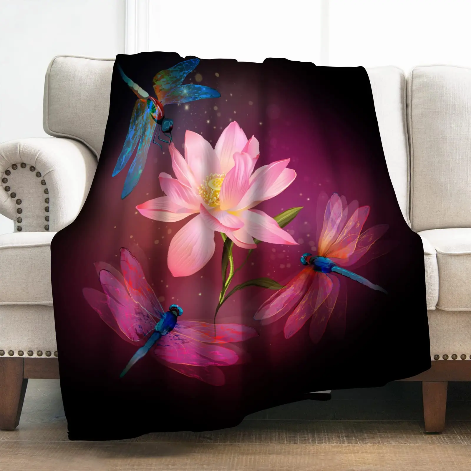 Dragonfly Blanket Colorful Mandala Blanket Soft Warm Lightweight Throw Blankets Black Gift for Women Girl Boy Dragonfly Flower
Dragonfly Blanket Colorful Mandala Blanket Soft Warm Lightweight Throw Blankets Black Gift for Women Girl Boy Dragonfly Flower