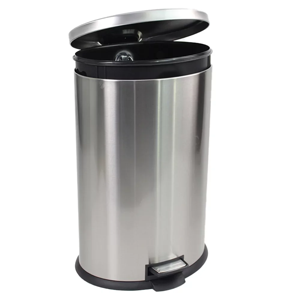 

10.5 Gallon Trash Can Stainless Steel Oval Kitchen Step Trash Can,Strong and Durable,16.29 X 15.07 X 27.75 Inches