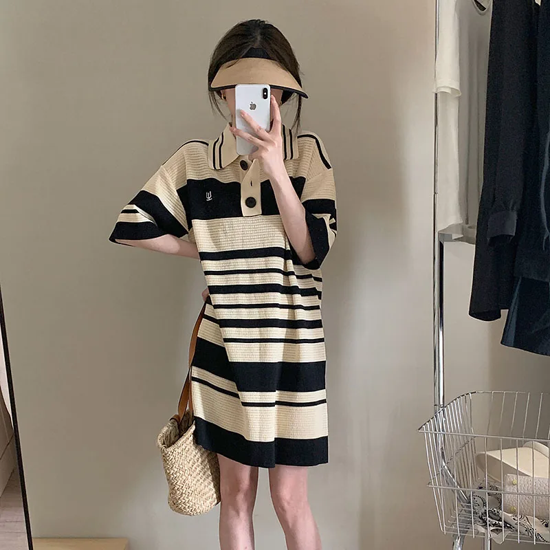 Korean Summer Knitted Dress French Vintage Puff Sleeve Office Elegant Y2k Mini Dress Female One Piece Striped Knit Sweater Dress
Korean Summer Knitted Dress French Vintage Puff Sleeve Office Elegant Y2k Mini Dress Female One Piece Striped Knit Sweater Dress