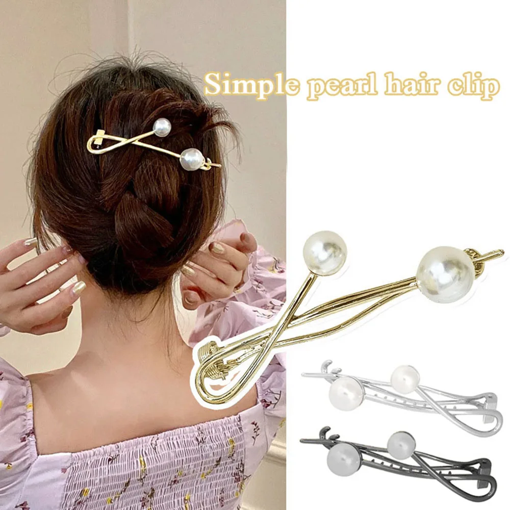 3 Color Metal Two Pearl Frog Buckle Hair Clips Hairpin Back Head Barrettes Twisted Ponytail Clip Headwear Women Hair Accessories
3 Color Metal Two Pearl Frog Buckle Hair Clips Hairpin Back Head Barrettes Twisted Ponytail Clip Headwear Women Hair Accessories