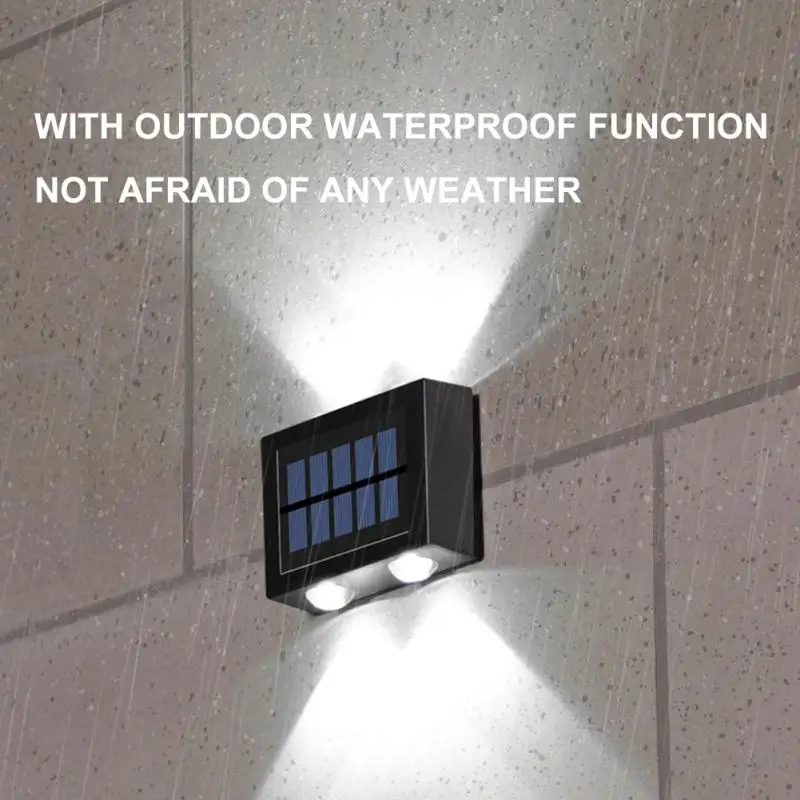 

Solar Light 4LED Waterproof Wall Lamp Outdoor Sunlight Lamp For Garden Courtyard Street Balcony Walkway Decor Porch Lighting