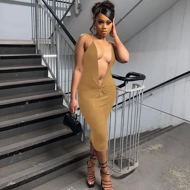 Elegant Twist Long Dress for Women Summer Sexy Deep V Neck Halter Lace Up Knit Rib Bodycon Evening Club Party Dress Robe Femme
Elegant Twist Long Dress for Women Summer Sexy Deep V Neck Halter Lace Up Knit Rib Bodycon Evening Club Party Dress Robe Femme
