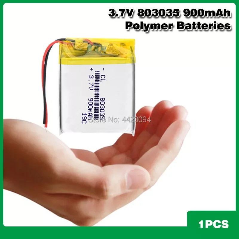 Polymer Lithium battery 900mah 3.7 V 803035 smart home MP3 speakers Li-ion battery for dvr,GPS,mp3,mp4,mp5 power bank,speaker
Polymer Lithium battery 900mah 3.7 V 803035 smart home MP3 speakers Li-ion battery for dvr,GPS,mp3,mp4,mp5 power bank,speaker