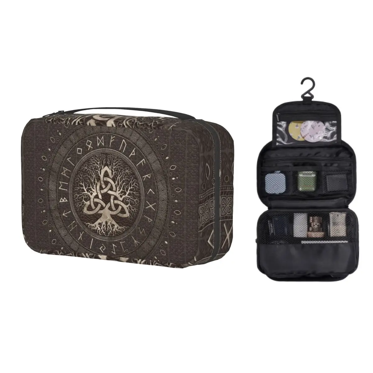Hanging Tree Of Life With Triquetra Brown Leather Gold Toiletry Bag Portable Viking Norse Yggdrasil Cosmetic Makeup Dopp Kit Box
Hanging Tree Of Life With Triquetra Brown Leather Gold Toiletry Bag Portable Viking Norse Yggdrasil Cosmetic Makeup Dopp Kit Box