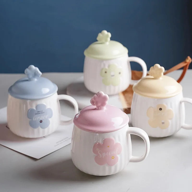Cute Flower Embossed Mug with Lid Small Fresh Chrysanthemum Ceramic Cup Girl Design Niche Breakfast Coffee Milk Cup
Cute Flower Embossed Mug with Lid Small Fresh Chrysanthemum Ceramic Cup Girl Design Niche Breakfast Coffee Milk Cup