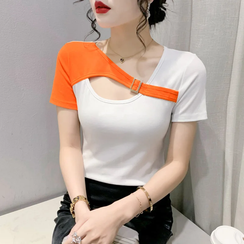 New 2023 Summer Short Sleeved Women's T-Shirt Fashion Casual Patchwork Cotton Tops M-3XL Female Blusas
New 2023 Summer Short Sleeved Women's T-Shirt Fashion Casual Patchwork Cotton Tops M-3XL Female Blusas