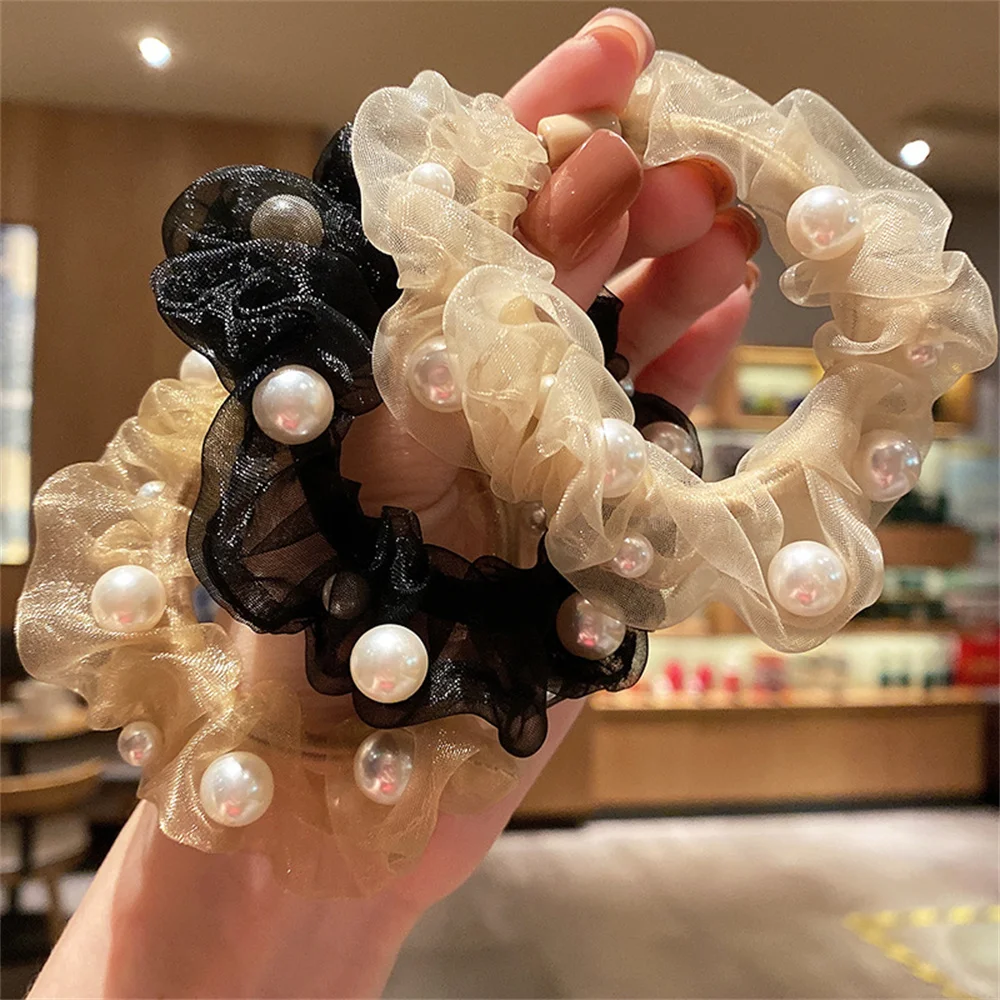 Fashion Organza Pearl Hair Scrunchies Women Solid Color Elastic Hair Band Elegant Hair Rope Ponytail Tie Head Band
Fashion Organza Pearl Hair Scrunchies Women Solid Color Elastic Hair Band Elegant Hair Rope Ponytail Tie Head Band