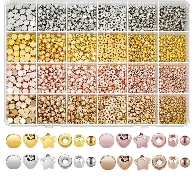 2160 Pieces Spacer Beads Set, Assorted Bracelet Beads Round Beads Star Beads Gold Beads For Bracelet Jewelry Making
2160 Pieces Spacer Beads Set, Assorted Bracelet Beads Round Beads Star Beads Gold Beads For Bracelet Jewelry Making
