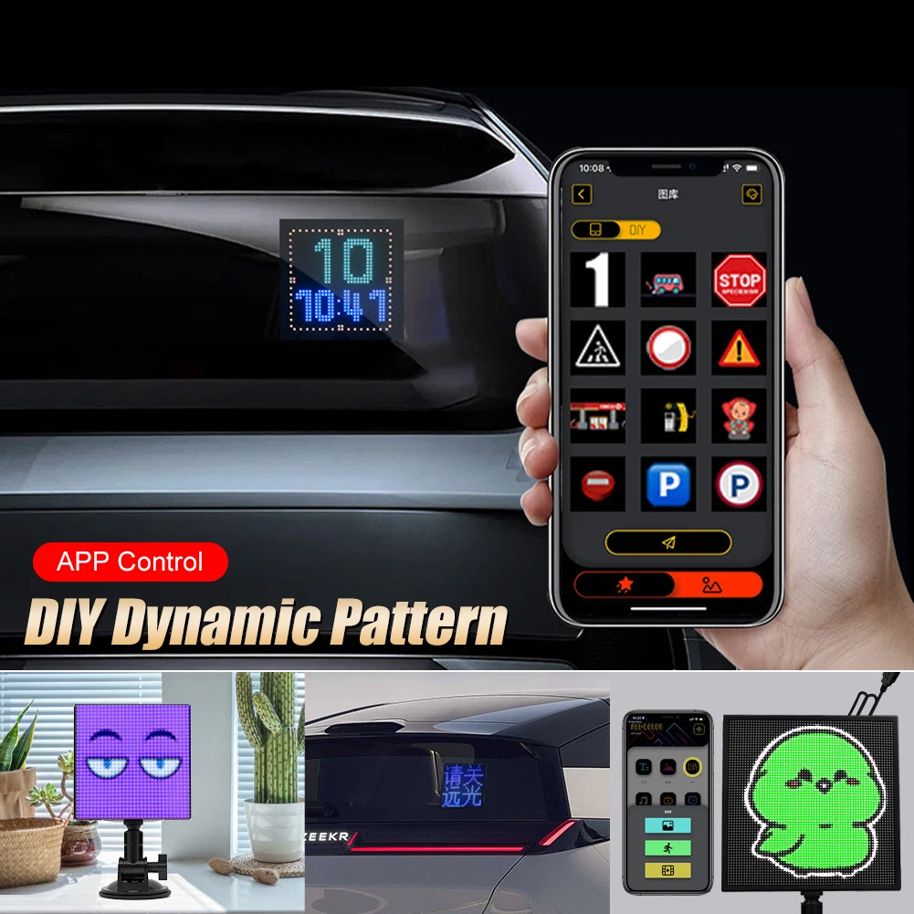 Car LED Sign Smart LED Matrix Pixel Panel Lamp Mobile Phone APP Control Car Rear Windshield LED Display Screen Auto Decoration
Car LED Sign Smart LED Matrix Pixel Panel Lamp Mobile Phone APP Control Car Rear Windshield LED Display Screen Auto Decoration
