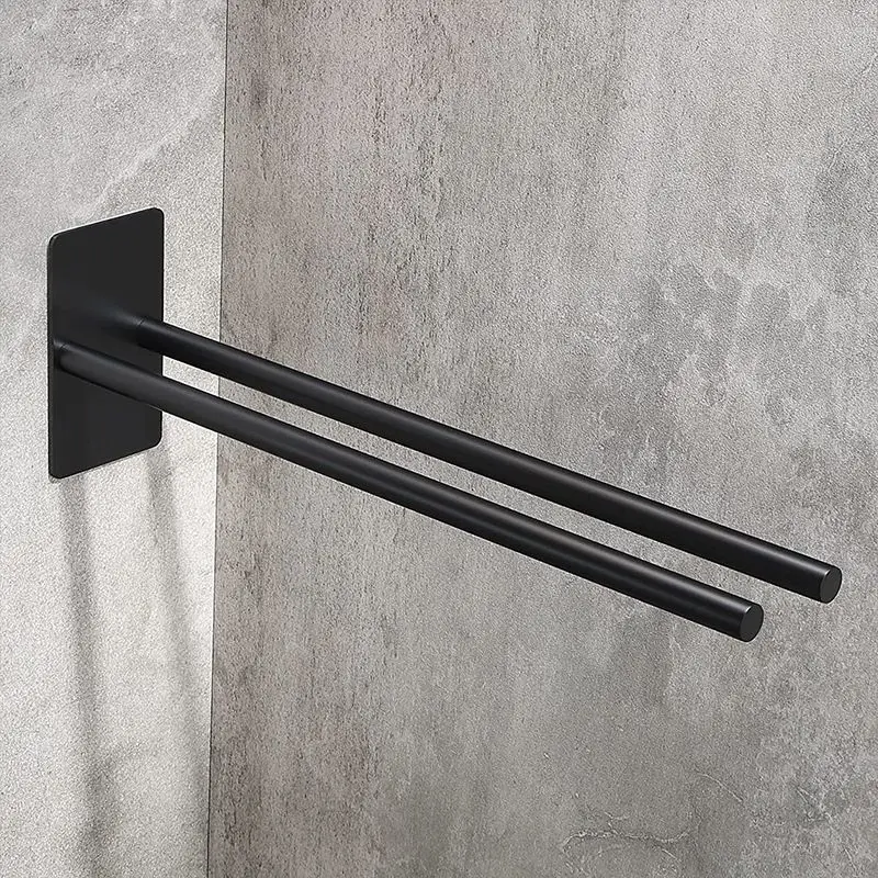Double Arms Bathroom Towel Bar No Drilling SUS 304 Stainless Steel Towel Rack , Matte Black
Double Arms Bathroom Towel Bar No Drilling SUS 304 Stainless Steel Towel Rack , Matte Black