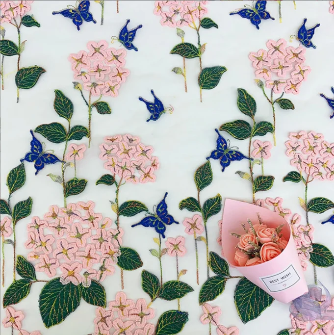 New Hydrangea, Butterfly, Embroidery, Lace, Beautiful Tulle, Mesh Cloth, Dress,Hanfu, DIY Accessories
New Hydrangea, Butterfly, Embroidery, Lace, Beautiful Tulle, Mesh Cloth, Dress,Hanfu, DIY Accessories