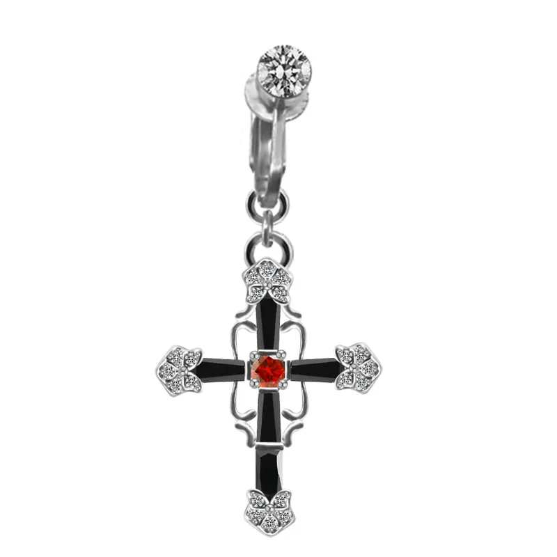 New Cross Dangle Navel Ring 14G Gothic Belly Button Ring Body Piercing Jewelry CZ Belly Piercing Nombril Oreja Ear Clip Dual Use
New Cross Dangle Navel Ring 14G Gothic Belly Button Ring Body Piercing Jewelry CZ Belly Piercing Nombril Oreja Ear Clip Dual Use