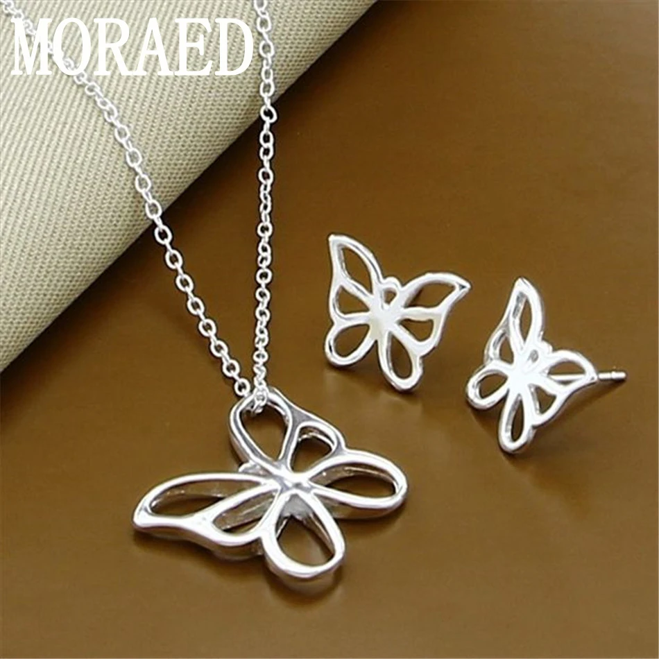 925 Sterling Silver Simple Butterfly Necklace Earrings For Women Wedding Engagement Fashion Jewelry Set Wholesale
925 Sterling Silver Simple Butterfly Necklace Earrings For Women Wedding Engagement Fashion Jewelry Set Wholesale