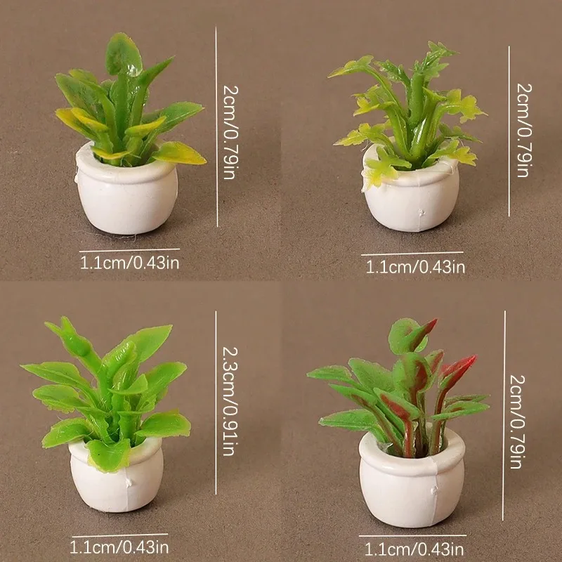 4 Шт. Миниатюрные Растения В Горшках В Масштабе 1:12, Зеленые Листья, Модель Бонсай, Декор Для Сада, Игрушка
4 Шт. Миниатюрные Растения В Горшках В Масштабе 1:12, Зеленые Листья, Модель Бонсай, Декор Для Сада, Игрушка