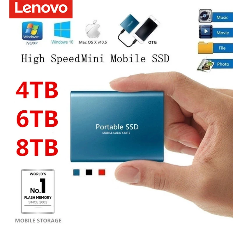 Портативный жесткий диск HD SSD 4 ТБ 2 ТБ 6 ТБ 8 ТБ мобильный жесткий диск Type C USB3.1 ударопрочный алюминиевый сплав твердотельный накопитель скоро...
Портативный жесткий диск HD SSD 4 ТБ 2 ТБ 6 ТБ 8 ТБ мобильный жесткий диск Type C USB3.1 ударопрочный алюминиевый сплав твердотельный накопитель скоро...
