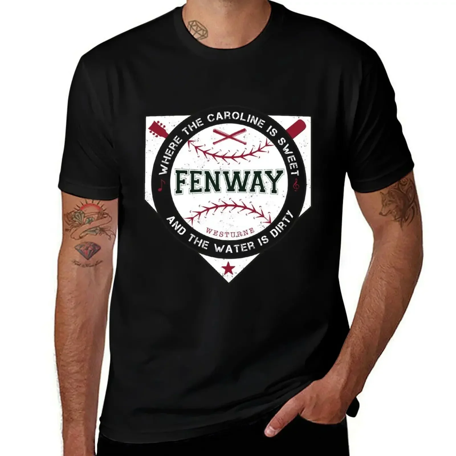 Boston Fenway Sweet Caroline рубашка с грязной водой мужская футболка винтажная аниме