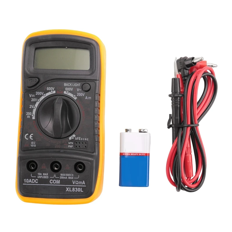 Digital Multimeter Voltmeter Tester Multi Meter Backlight LCD Measurement Tool Electronic Test Meter With Test Probe
Digital Multimeter Voltmeter Tester Multi Meter Backlight LCD Measurement Tool Electronic Test Meter With Test Probe