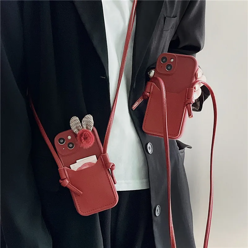 3D Rabbit Ears Card Holder Phone Cases For iPhone 13 12 11 Pro XS MAX XR Luxury Matte Tpu Cover Lanyard Case For iPhone 11 12 13
3D Rabbit Ears Card Holder Phone Cases For iPhone 13 12 11 Pro XS MAX XR Luxury Matte Tpu Cover Lanyard Case For iPhone 11 12 13