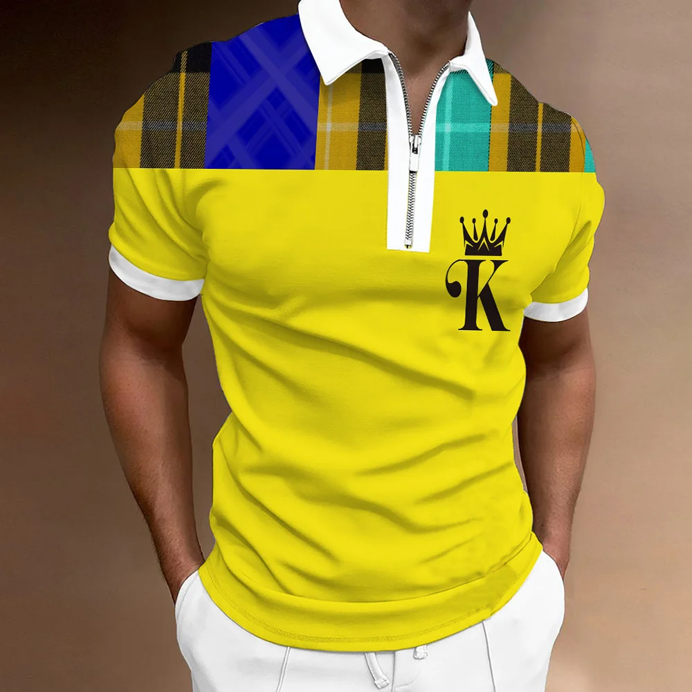 New 3D Yellow stripe printing polo shirt high-quality business people slim-fit color printed classic zipper lapel short sleeve
New 3D Yellow stripe printing polo shirt high-quality business people slim-fit color printed classic zipper lapel short sleeve