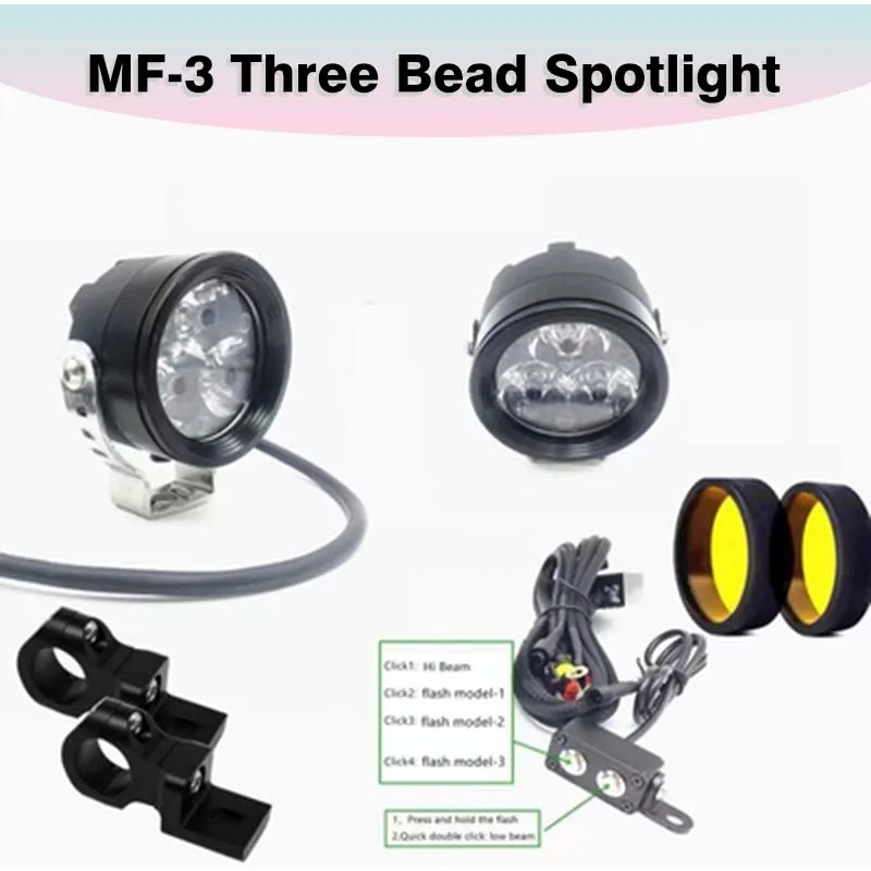Motorcycle Spotlight MF3 Waterproof Super Bright For BMW HarleyHonda Kawasaki LED Auxiliary Fog Light Assembly Spotlight Bracket
Motorcycle Spotlight MF3 Waterproof Super Bright For BMW HarleyHonda Kawasaki LED Auxiliary Fog Light Assembly Spotlight Bracket