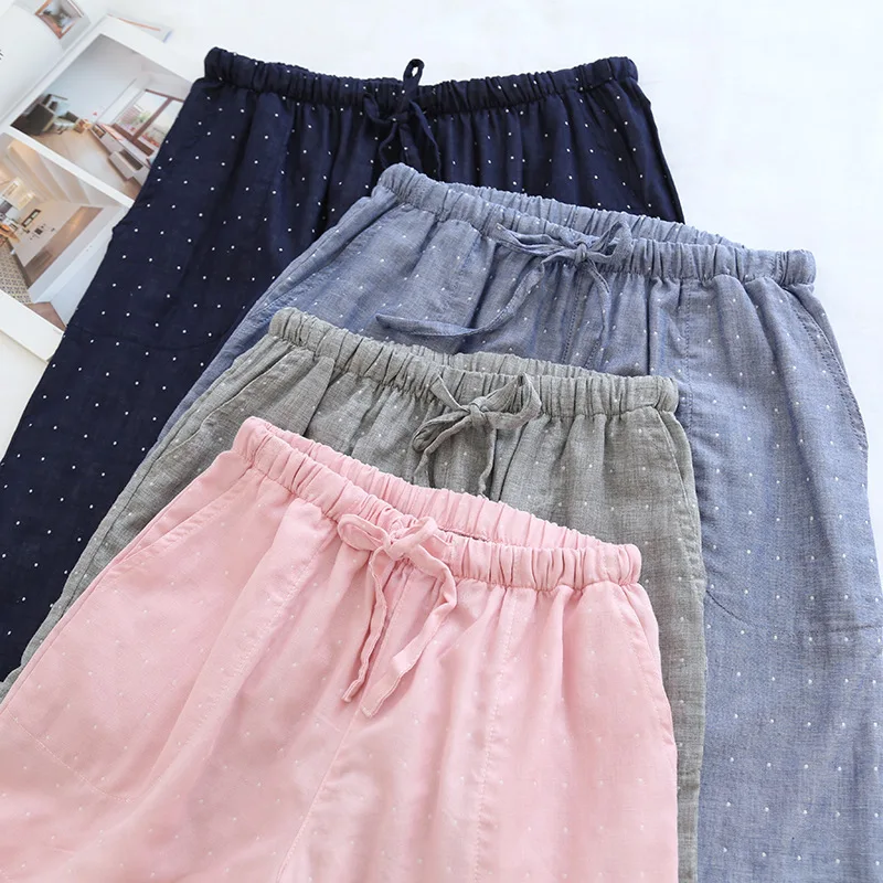 Women Shorts Summer 100% Cotton Crepe Sleep Bottoms Dyed Dot Casual Loose Sleepwear Ladies Men Plus Size Pajamas Loungewear
Women Shorts Summer 100% Cotton Crepe Sleep Bottoms Dyed Dot Casual Loose Sleepwear Ladies Men Plus Size Pajamas Loungewear