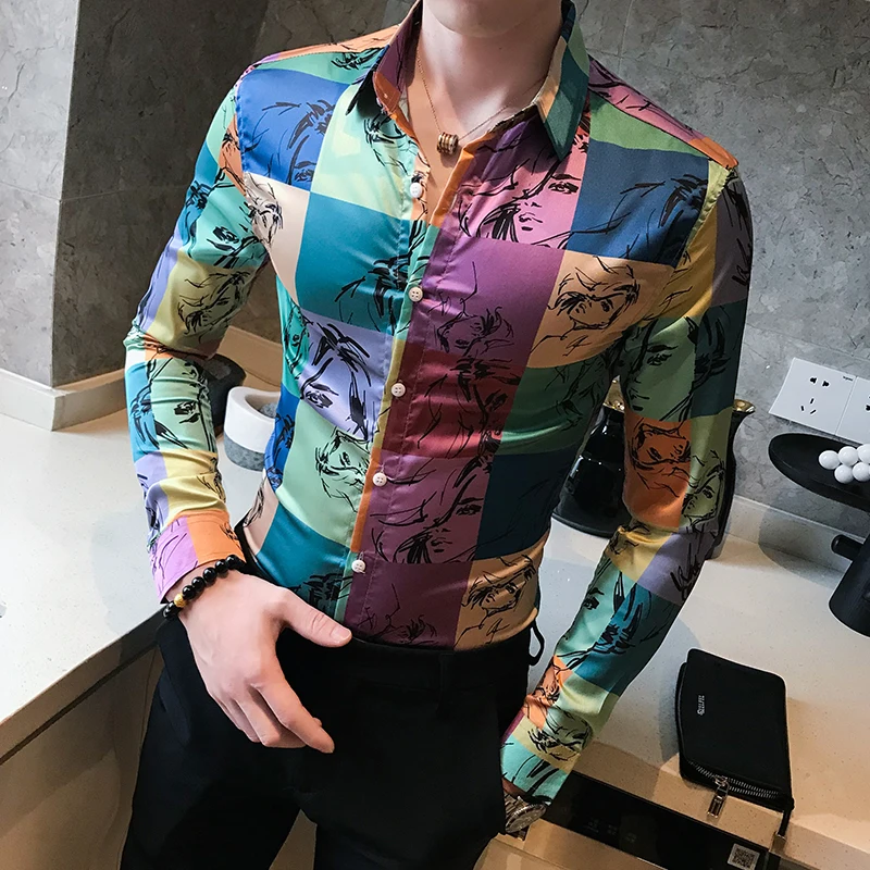 Fashion Print Shirts Men Autumn Long Sleeve Casual Slim Business Formal Dress Shirt Streetwear Social Blouse Homme Men Clothing
Fashion Print Shirts Men Autumn Long Sleeve Casual Slim Business Formal Dress Shirt Streetwear Social Blouse Homme Men Clothing