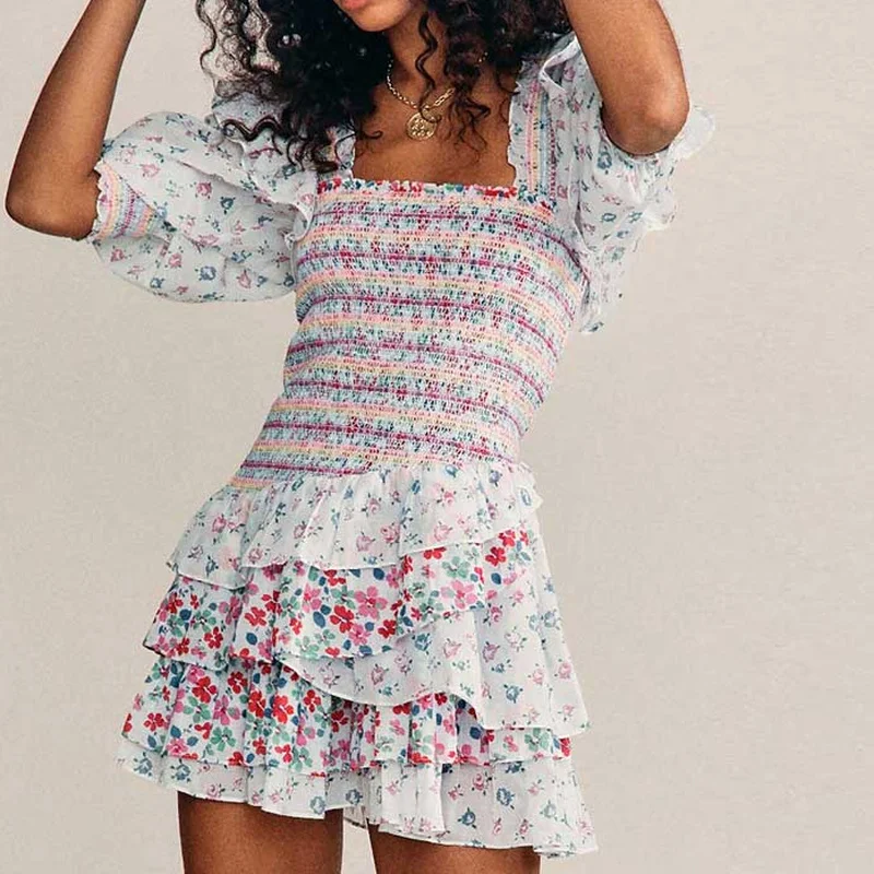 Cottagecore Dresses Mini Dress Spring Summer Beach Floral Print Ruffled Dress Romantic Elegant Puff Sleeve Square Neck Bodycon
Cottagecore Dresses Mini Dress Spring Summer Beach Floral Print Ruffled Dress Romantic Elegant Puff Sleeve Square Neck Bodycon