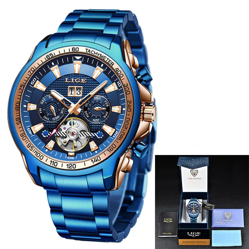 Luxury Top Brand Sapphire Glass Automatic Watch Men Full Steel Sport Mechanical Watch Fashion 100M Waterproof Men Watches
Luxury Top Brand Sapphire Glass Automatic Watch Men Full Steel Sport Mechanical Watch Fashion 100M Waterproof Men Watches