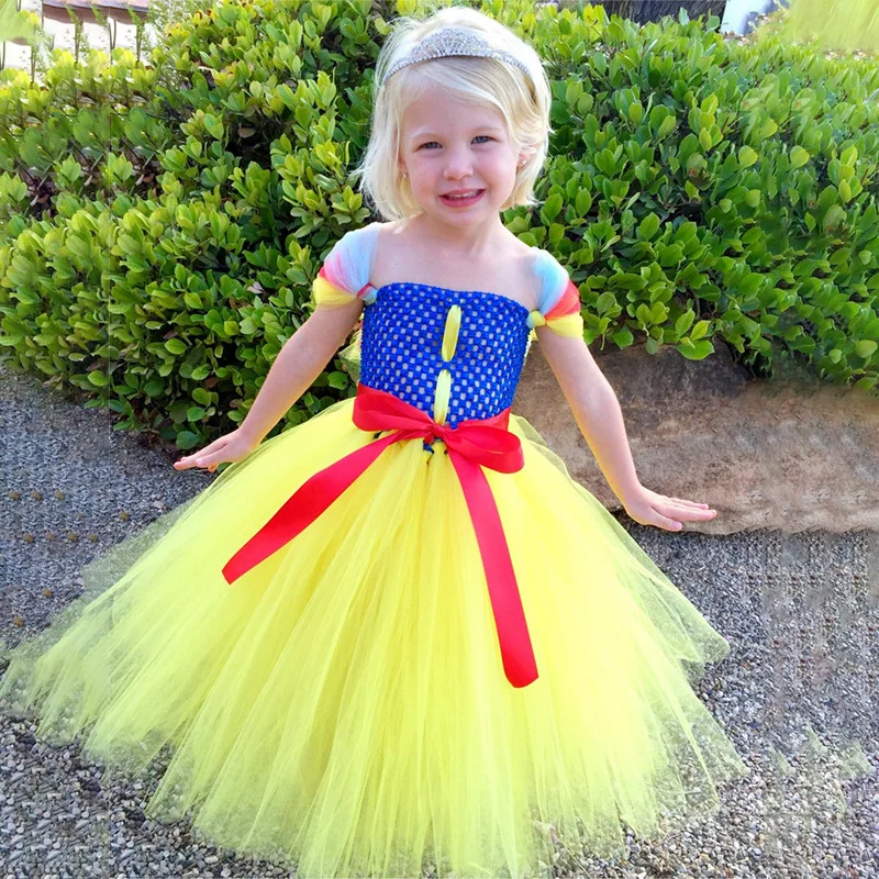 Girls Snow White Princess Tutu Dress Kids Crochet Tulle Flower Dress Ball Gown with Crown Children Cosplay Party Costume Dresses
Girls Snow White Princess Tutu Dress Kids Crochet Tulle Flower Dress Ball Gown with Crown Children Cosplay Party Costume Dresses