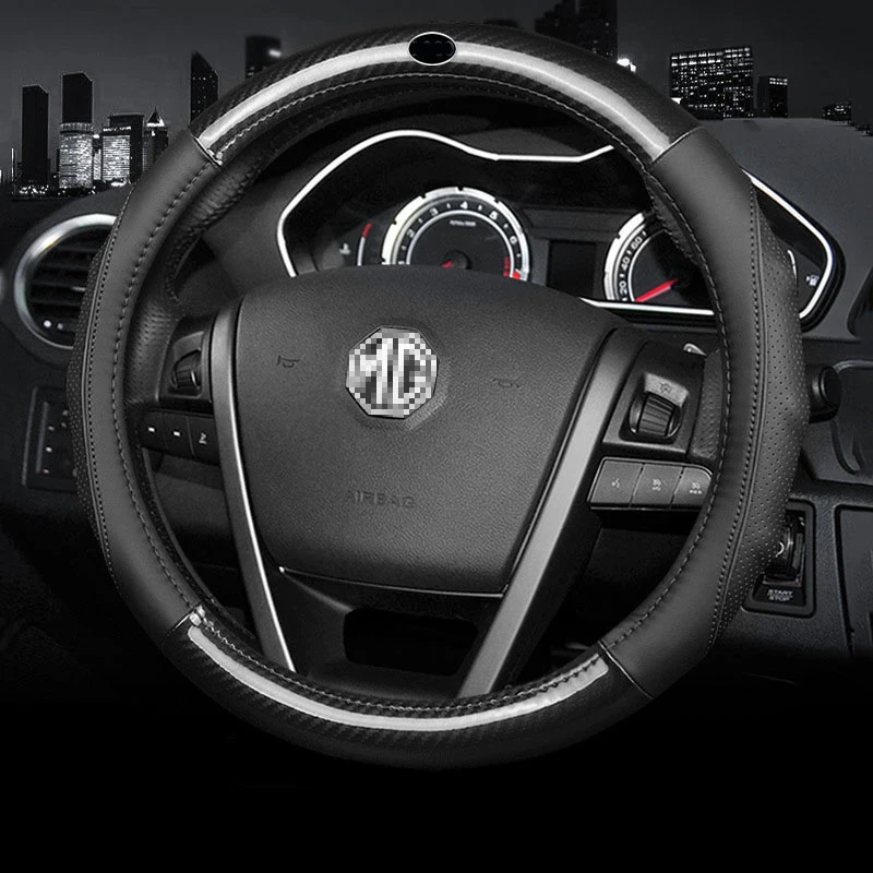 Car Carbon Fiber Leather Steering Wheel Covers Interior Accessories 38cm for MG 3 5 6 ZS GS HS eHS EZS GT EV RX5 Car Styling
Car Carbon Fiber Leather Steering Wheel Covers Interior Accessories 38cm for MG 3 5 6 ZS GS HS eHS EZS GT EV RX5 Car Styling