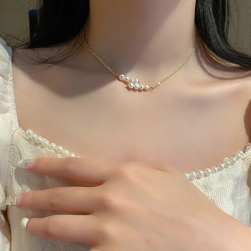 Korean Fashion Freshwater Pearl Necklace For Women Kpop Clavicle Chain Irregular Stitching Necklace Wedding Party Luxury Jewelry
Korean Fashion Freshwater Pearl Necklace For Women Kpop Clavicle Chain Irregular Stitching Necklace Wedding Party Luxury Jewelry